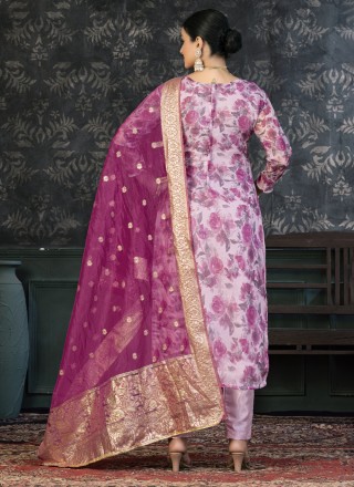 Organza Multi Colour Digital Print Trendy Salwar Suit