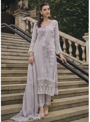 Organza Salwar Kameez in Lavender