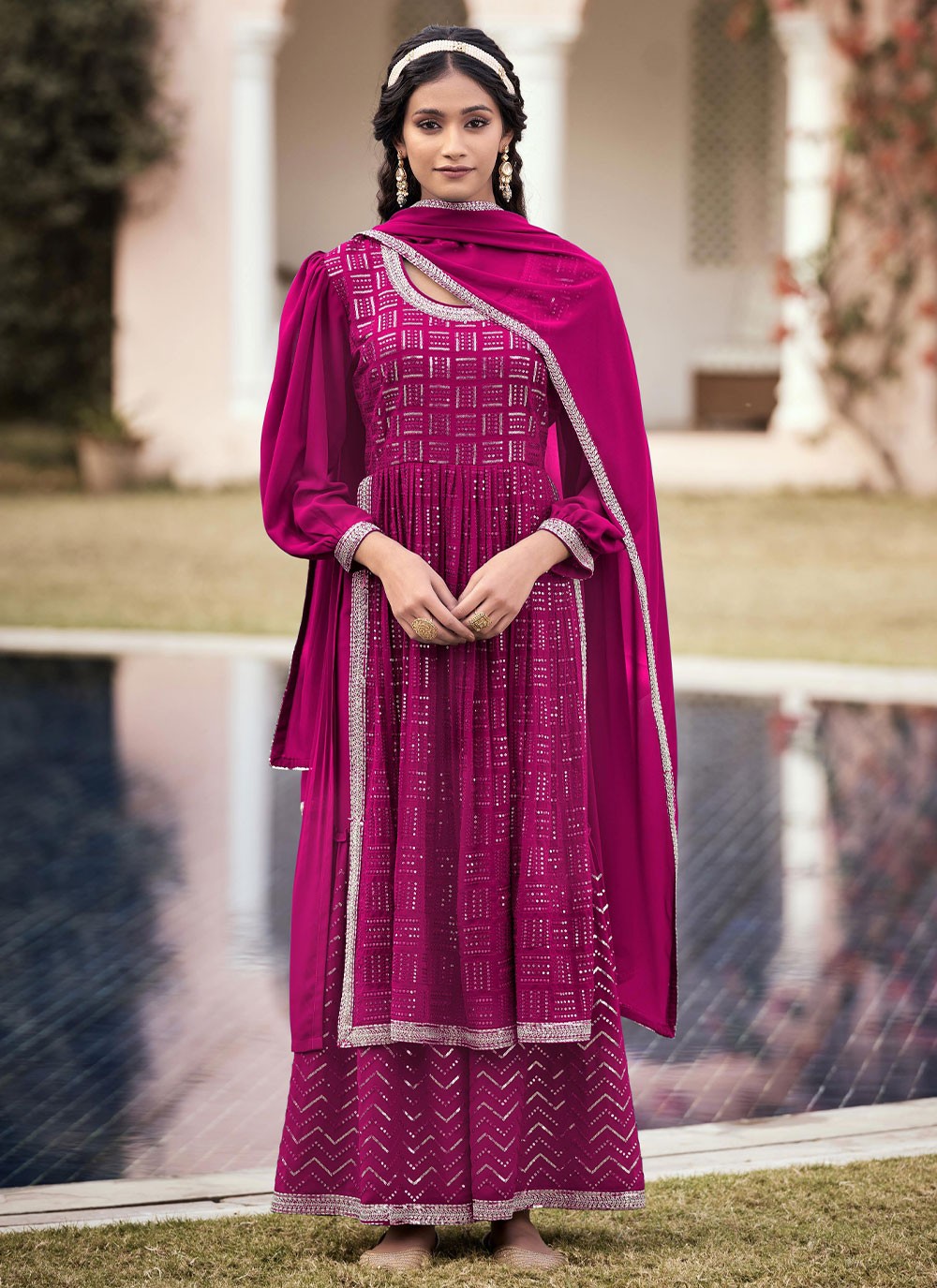 Palazzo hot sale salwar kameez