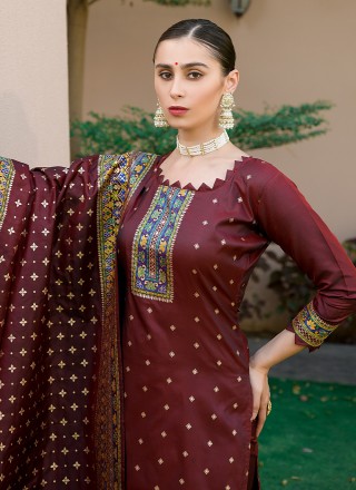 Pashmina Brown Salwar Suit
