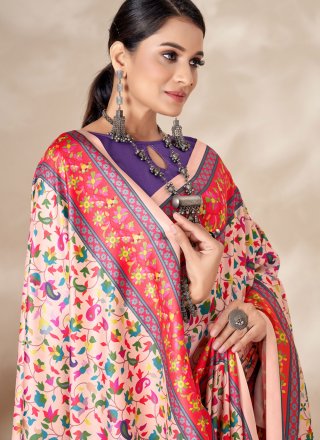 Pashmina Classic Sari with Digital Print Work