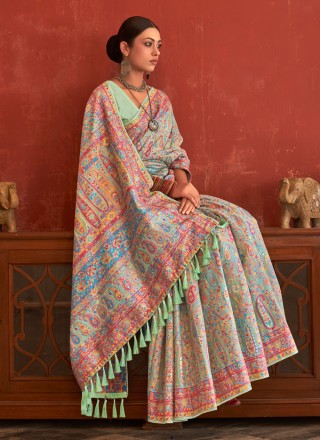 Pashnima Silk Multi Colour Weaving Contemporary Saree