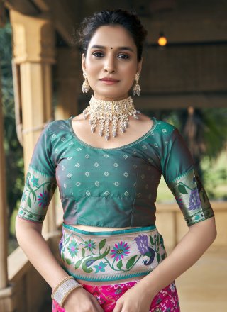 Patola Silk Classic Saree In Rani
