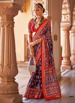 Patola Silk  Multi Colour Classic Saree