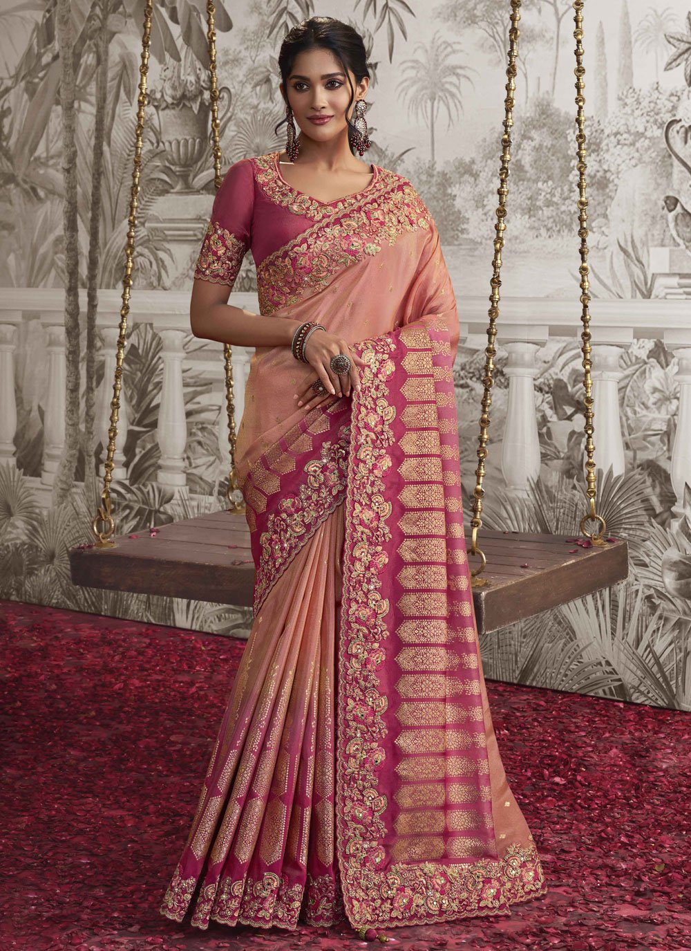 Buy Embroidered Work Trendy Designer Saree For Party Online