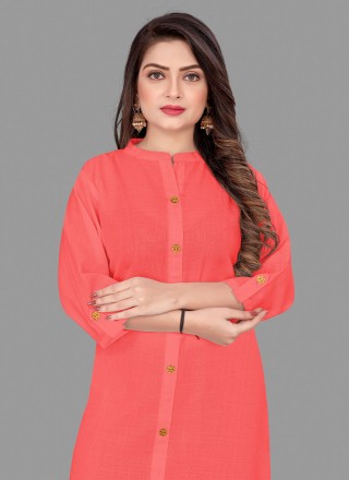 Peach Casual Designer Kurti