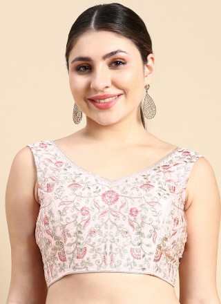 Peach Casual Silk Blouse
