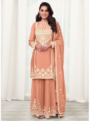 Peach Chinon Festival Sharara Set