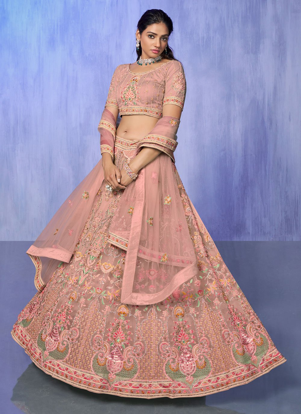 Buy Designer Multicolor Organza Lehenga Choli With Foil Mirror Work and  Soft Net Dupatta for Women , Wedding Lehenga , Indian Lehenga Choli Online  in India - Etsy