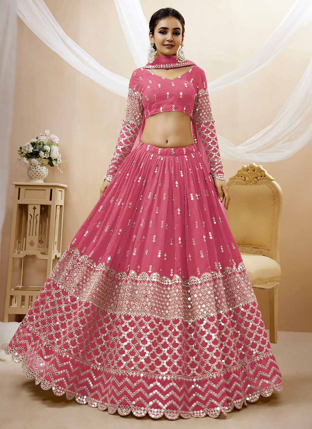 baby pink colour lehenga – Joshindia