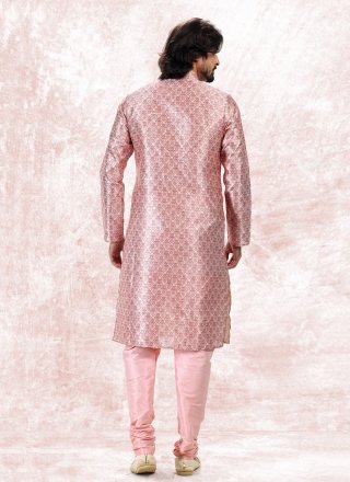 Pink Banarasi Jacquard Ceremonial Kurta Pyjama