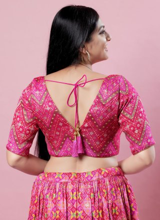 Pink Brocade Weaving Work Blouse for Casual