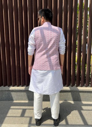 Pink Ceremonial Cotton Nehru Jackets