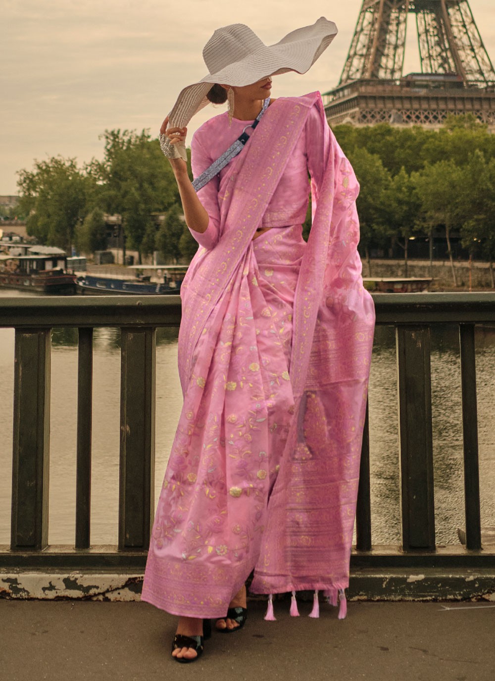 Pink Ceremonial Trendy Saree