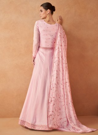 Pink Color Readymade Gown