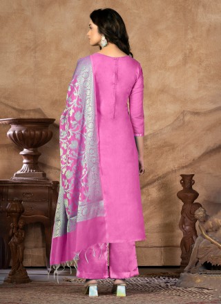 Pink Color Straight Suit