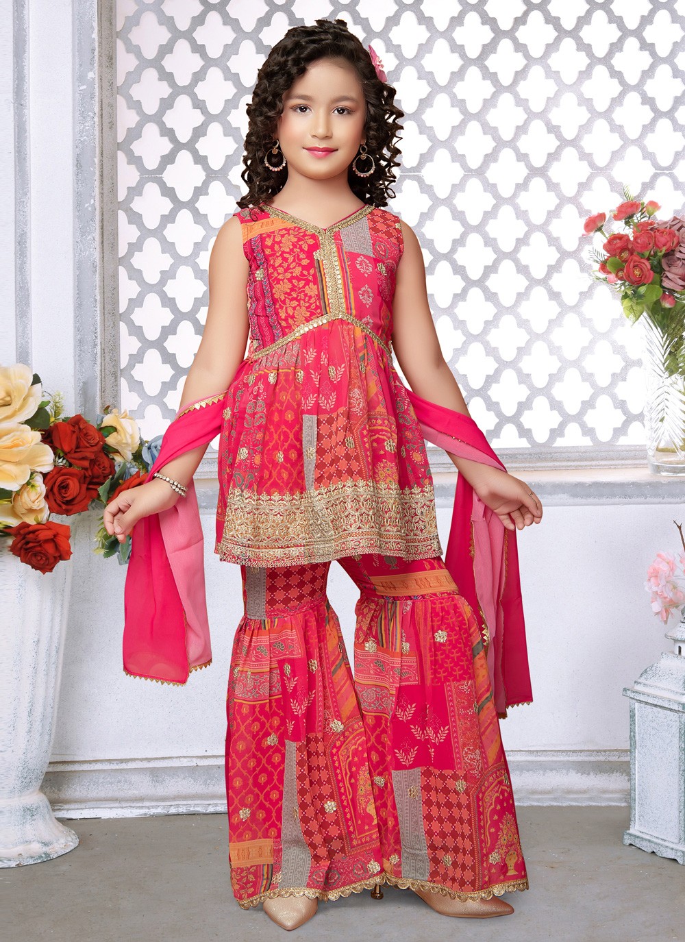 Shop Online Pink Embroidered Salwar Suit 271180 Kids Wear