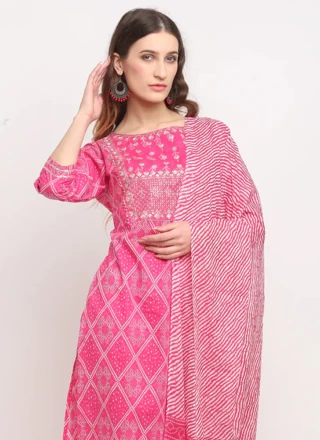 Pink Festival Cotton Trendy Salwar Kameez