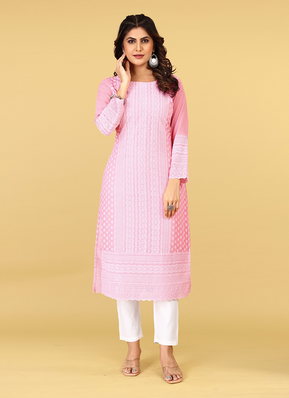 Pink kurtis clearance online