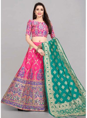 Pink Jacquard Work Trendy Lehenga Choli