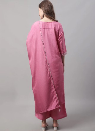Pink Plain Party Readymade Salwar Kameez