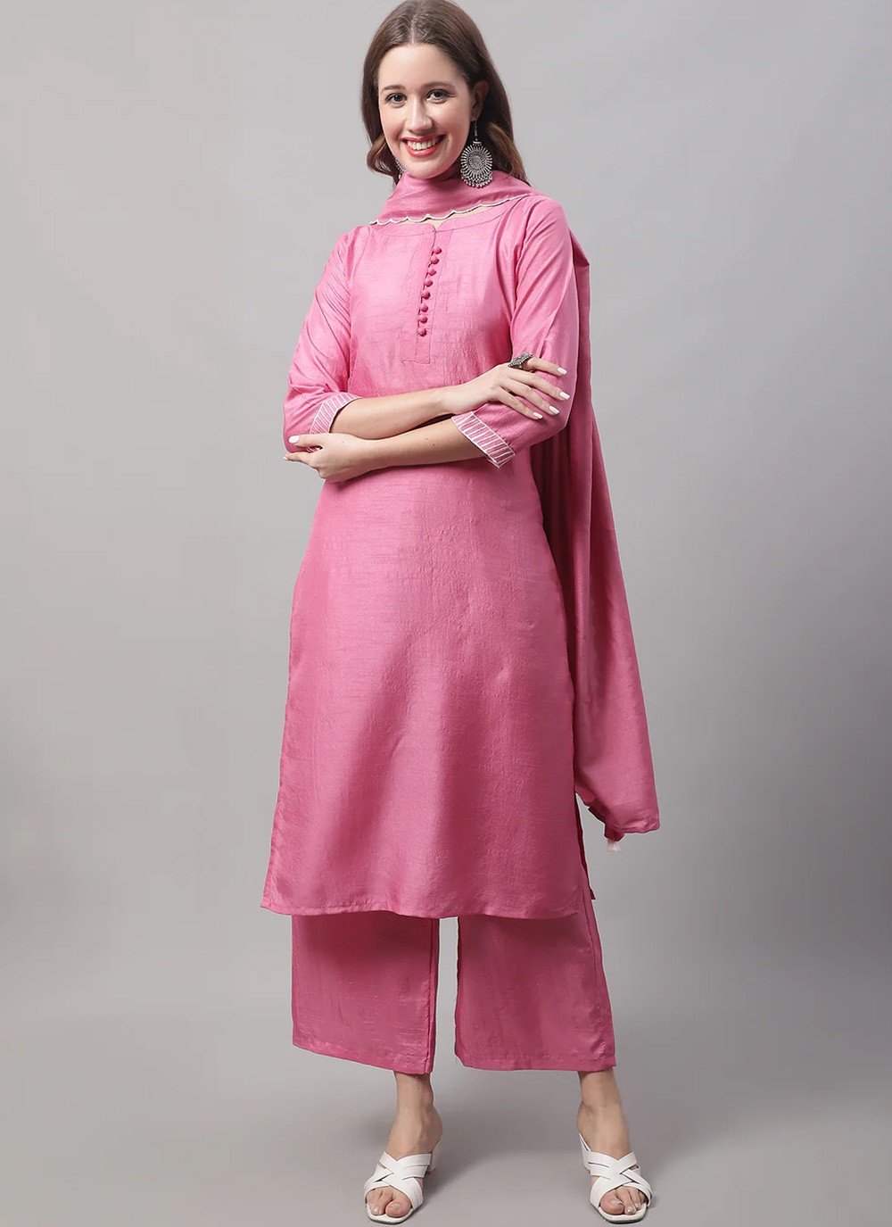 Buy Pink Plain Party Readymade Salwar Kameez 271323 Salwar Kameez