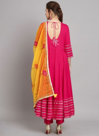 Pink Rayon Anarkali Suit