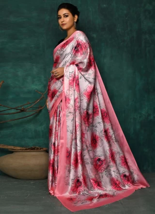Pink Satin Classic Designer Saree