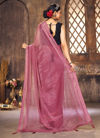 Pink Sequins Shimmer Casual Saree