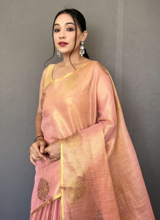 Pink Silk Trendy Saree