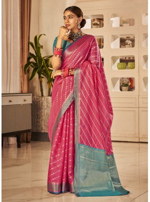Pink Weaving Banarasi Silk Designer Saree