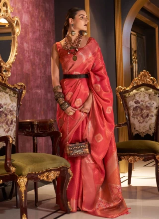 Pink Weaving Ceremonial Classic Saree
