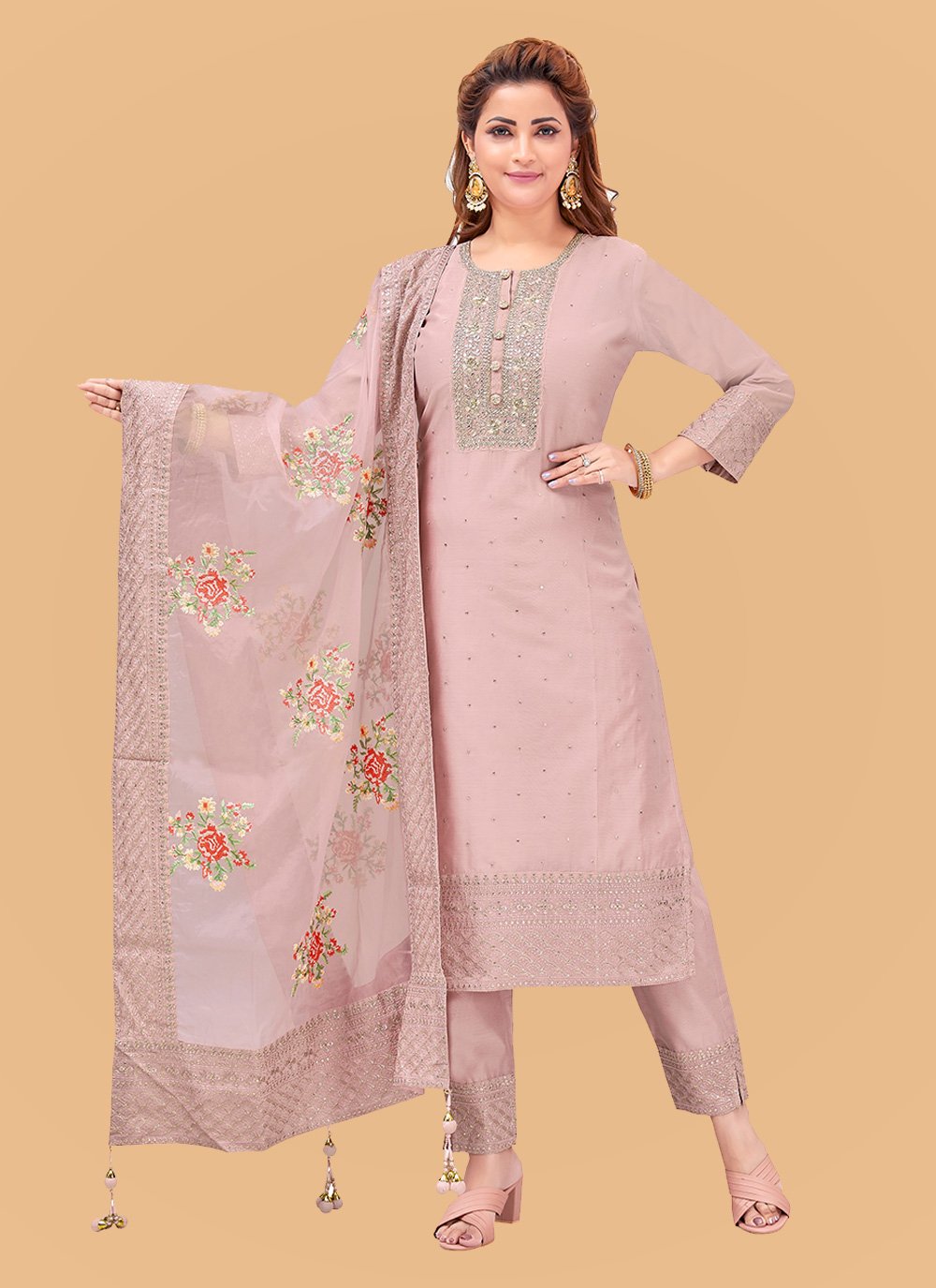 Shop Pink Wedding Readymade Salwar Kameez Online 264493