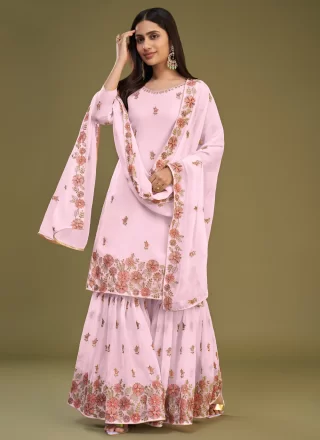 Shop Online Embroidered and Mirror Work Chinon Salwar Suit Shop Online Embroidered and Mirror Work Chinon Salwar Suit