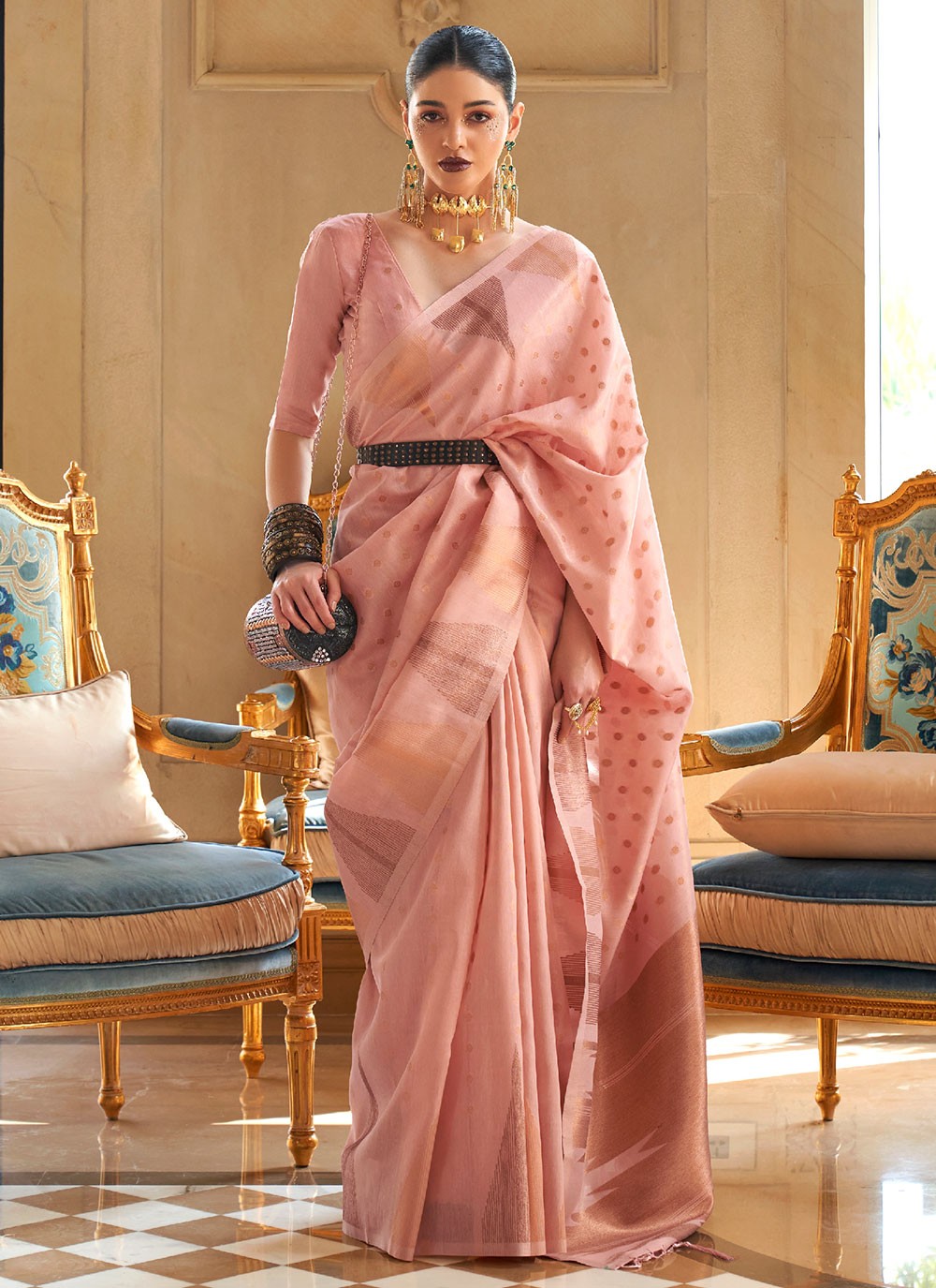 Buy Pink Sarees for Women by Saree mall Online