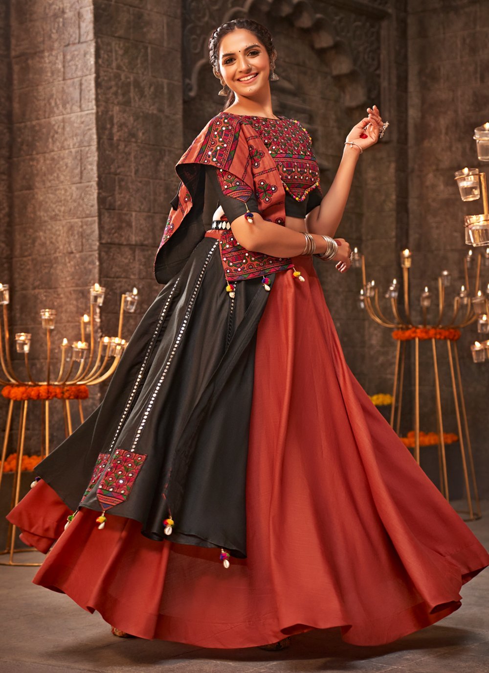 Distinctively Net Plain Maroon Lehenga Style Saree