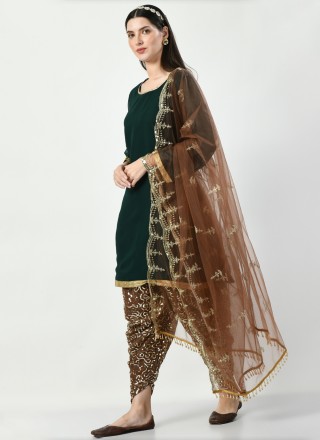 Plain Faux Georgette Readymade Salwar Suit