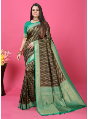Plain Silk Trendy Saree in Multi Colour