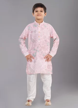 Polyester Pink Kurta Pyjama