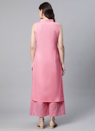 Print Cotton Designer Kurti in Pink