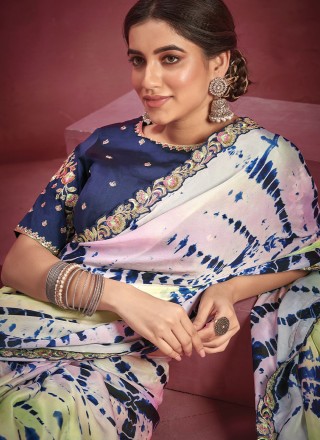 Print Multi Colour Classic Saree
