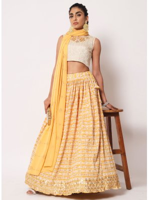 Print Yellow Trendy Lehenga Choli