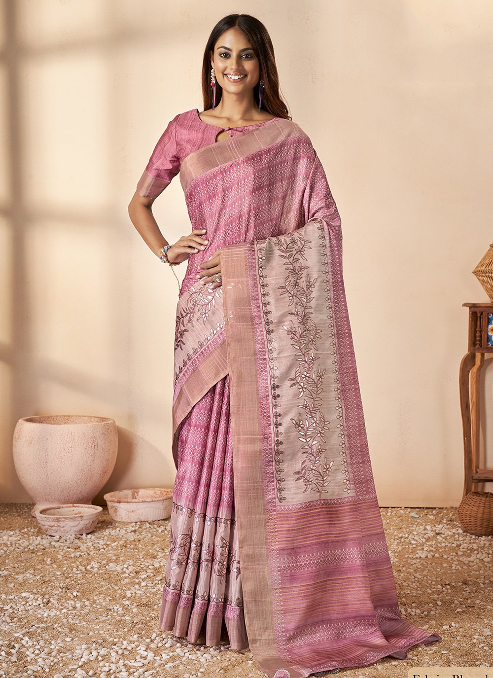 Printed Bhagalpuri Silk Designer Saree