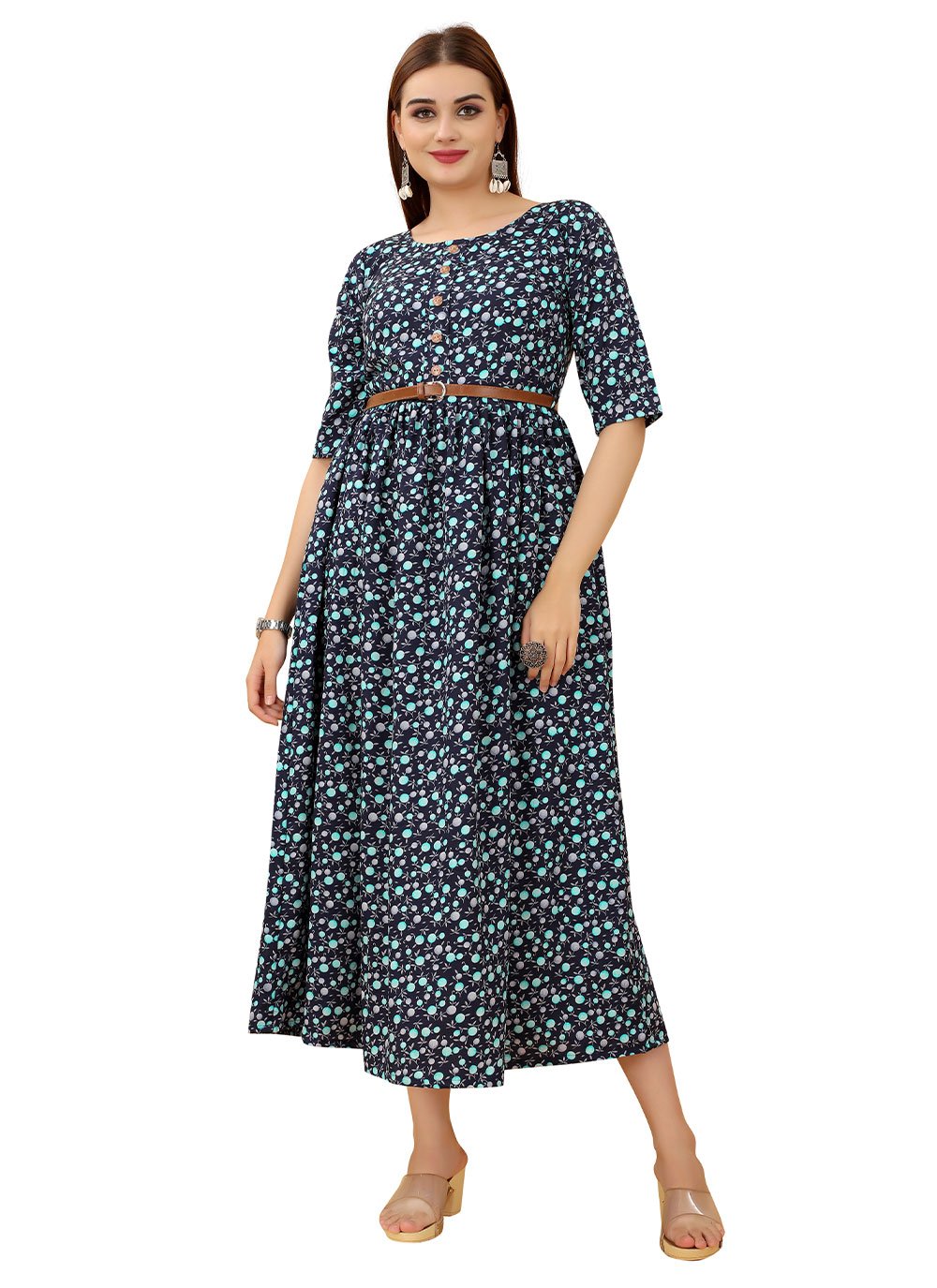 Printed Casual Designer Gown