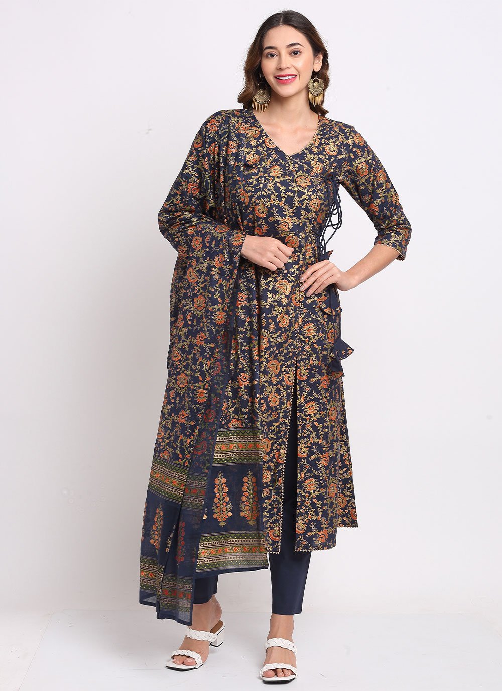 Printed Cotton Multi Colour Salwar Suit