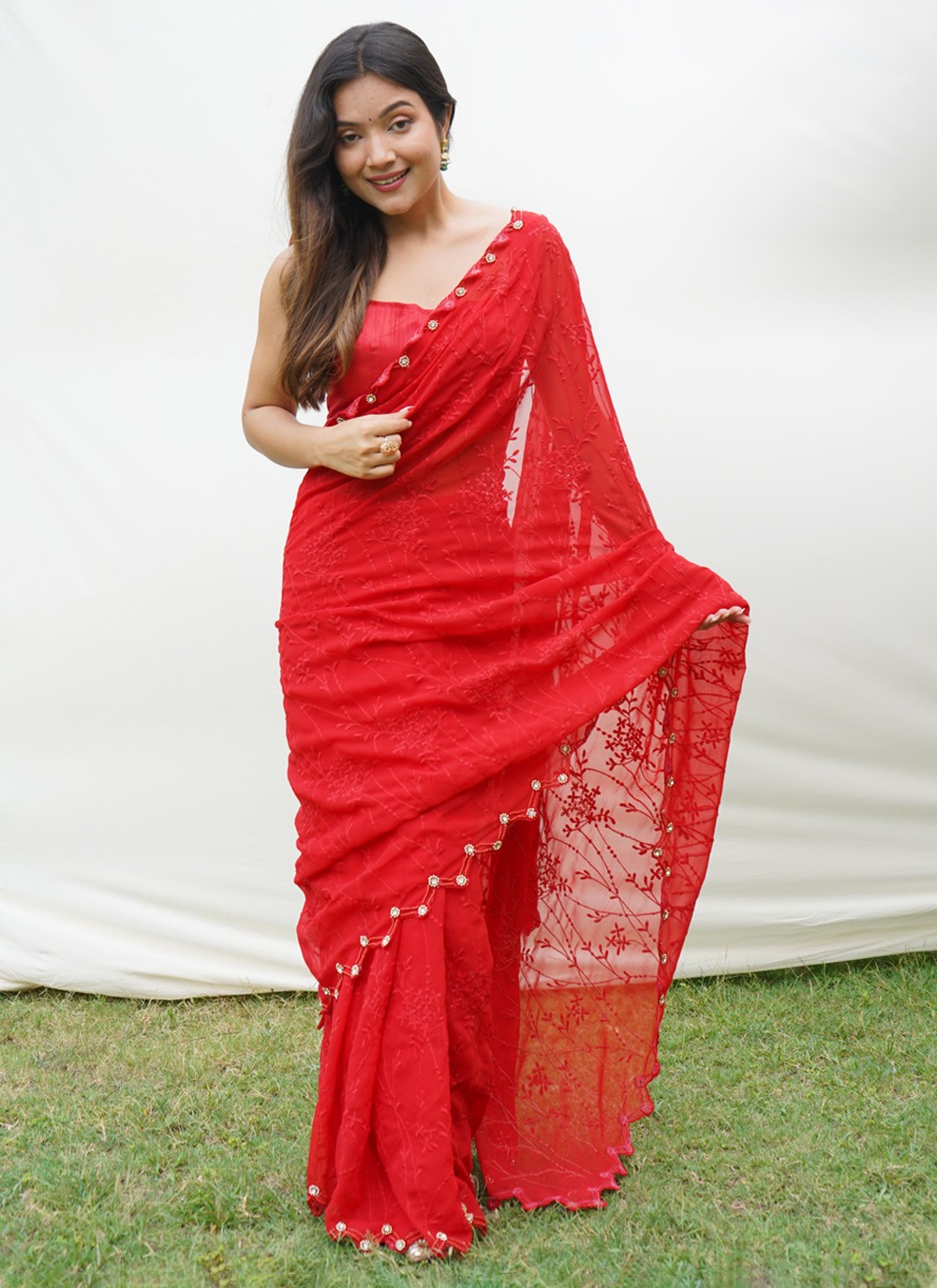 Shop Online Pure Georgette Designer Saree 266194