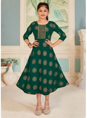 Pure Georgette Gown  in Green