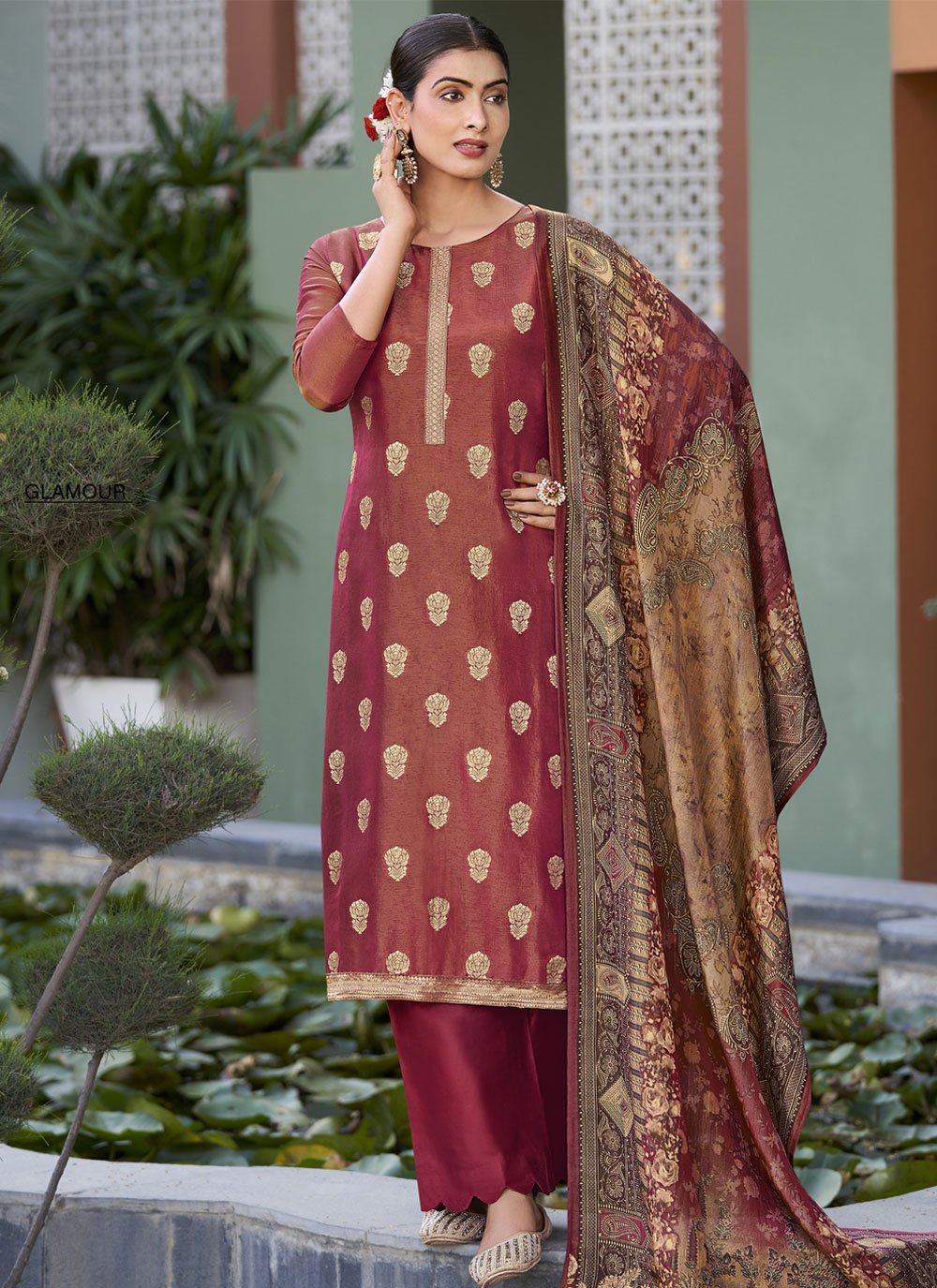 Bestseller | Multi Colour Banarasi Silk Salwar Kameez and Multi Colour  Banarasi Silk Salwar Suits online shopping