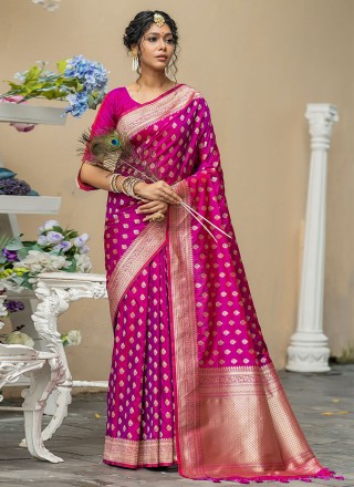 Purple Banarasi Silk Contemporary Style Saree