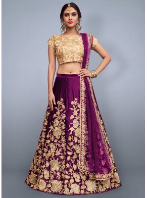 Purple Embroidered Designer Lehenga Choli